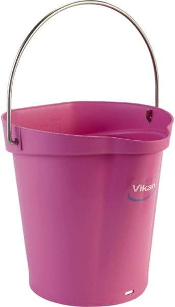 Vikan - 1-1/2 Gal, Polypropylene Round Pink Single Pail with Pour Spout - Handle Included - Americas Industrial Supply