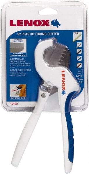 Lenox - 1-5/16" to 1" Pipe Capacity, Tube Cutter - Cuts Plastic, Rubber, PVC, CPVC - Americas Industrial Supply