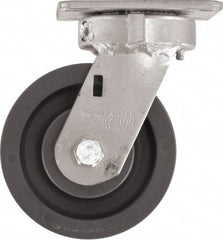 Caster Connection - 5" Diam x 2" Wide x 6-1/2" OAH Top Plate Mount Swivel Caster - High Grade Nylon, 1,200 Lb Capacity, Sealed Precision Ball Bearing, 4 x 4-1/2" Plate - Americas Industrial Supply
