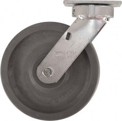Caster Connection - 8" Diam x 2" Wide x 9-1/2" OAH Top Plate Mount Swivel Caster - High Grade Nylon, 2,000 Lb Capacity, Sealed Precision Ball Bearing, 4 x 4-1/2" Plate - Americas Industrial Supply