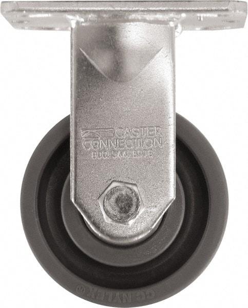 Caster Connection - 4" Diam x 2" Wide x 5-5/8" OAH Top Plate Mount Rigid Caster - High Grade Nylon, 1,000 Lb Capacity, Sealed Precision Ball Bearing, 4 x 4-1/2" Plate - Americas Industrial Supply