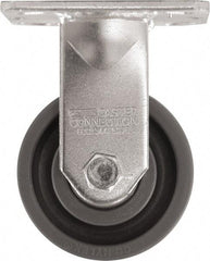 Caster Connection - 4" Diam x 2" Wide x 5-5/8" OAH Top Plate Mount Rigid Caster - High Grade Nylon, 1,000 Lb Capacity, Sealed Precision Ball Bearing, 4 x 4-1/2" Plate - Americas Industrial Supply