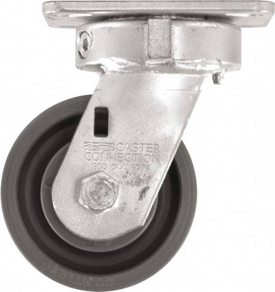 Caster Connection - 4" Diam x 2" Wide x 5-5/8" OAH Top Plate Mount Swivel Caster - High Grade Nylon, 1,000 Lb Capacity, Sealed Precision Ball Bearing, 4 x 4-1/2" Plate - Americas Industrial Supply