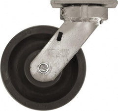 Caster Connection - 6" Diam x 2" Wide x 7-1/2" OAH Top Plate Mount Swivel Caster - High Grade Nylon, 1,500 Lb Capacity, Sealed Precision Ball Bearing, 4 x 4-1/2" Plate - Americas Industrial Supply
