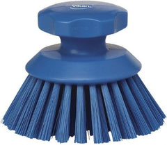 Vikan - 1-1/2" Bristle Length, Polyester Food Service Brush - 3-3/4" Long x 5" Wide Head, 5" OAL, Blue, Polypropylene Block - Americas Industrial Supply