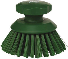 Vikan - 1-1/2" Bristle Length, Polyester Food Service Brush - 3-3/4" Long x 5" Wide Head, 5" OAL, Green, Polypropylene Block - Americas Industrial Supply