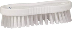 Vikan - 1" Bristle Length, Polyester Scrub Brush - 6-1/4" Long x 7" Wide Head, 7" OAL, White, Polypropylene Block - Americas Industrial Supply