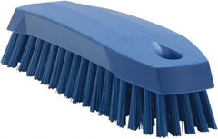 Vikan - 1" Bristle Length, Polyester Scrub Brush - 6-1/4" Long x 7" Wide Head, 7" OAL, Blue, Polypropylene Block - Americas Industrial Supply