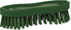 Vikan - 1" Bristle Length, Polyester Scrub Brush - 6-1/4" Long x 7" Wide Head, 7" OAL, Green, Polypropylene Block - Americas Industrial Supply