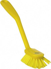 Vikan - 1" Bristle Length, Polyester Food Service Brush - 2-11/16" Long x 1" Wide Head, 10-1/2" OAL, Yellow, Polypropylene Block - Americas Industrial Supply