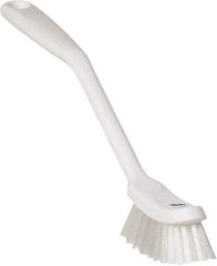Vikan - 1" Bristle Length, Polyester Food Service Brush - 2-7/8" Long x 1" Wide Head, 11" OAL, White, Polypropylene Block - Americas Industrial Supply
