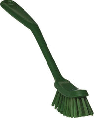 Vikan - 1" Bristle Length, Polyester Food Service Brush - 2-7/8" Long x 1" Wide Head, 11" OAL, Green, Polypropylene Block - Americas Industrial Supply