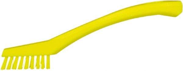 Vikan - 5/8" Bristle Length, Polyester Food Service Brush - 2-5/16" Long x 1/2" Wide Head, 8" OAL, Yellow, Polypropylene Block - Americas Industrial Supply