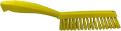 Vikan - 1.3" Bristle Length, Polyester Scrub Brush - 5-7/8" Long x 0.8" Wide Head, 11.2" OAL, Yellow, Polypropylene Block - Americas Industrial Supply
