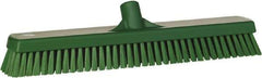 Vikan - 1.8" Bristle Length, Polyester Scrub Brush - 18" Long x 2-1/2" Wide Head, 19" OAL, European Threaded Handle, Green, Polypropylene Block - Americas Industrial Supply