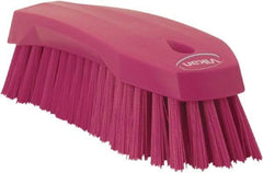 Vikan - 1.3" Bristle Length, Polyester Utility Scrub Brush - 7" Long x 3" Wide Head, 8" OAL, Pink, Polypropylene Block - Americas Industrial Supply