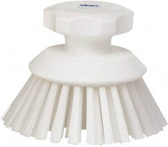 Vikan - 1-1/2" Bristle Length, Polyester Food Service Brush - 3-3/4" Long x 5" Wide Head, 5" OAL, White, Polypropylene Block - Americas Industrial Supply