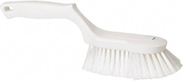 Vikan - 2" Bristle Length, Polyester Wash Brush - 5-13/16" Long x 5" Wide Head, 13-1/2" OAL, White, Polypropylene Block - Americas Industrial Supply