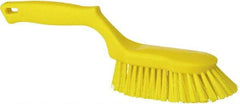 Vikan - 1-1/2" Bristle Length, Polyester Scrub Brush - 5-5/8" Long x 5" Wide Head, 13-1/2" OAL, Yellow, Polypropylene Block - Americas Industrial Supply