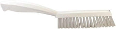 Vikan - 1.3" Bristle Length, Polyester Scrub Brush - 5-7/8" Long x 0.8" Wide Head, 11.2" OAL, White, Polypropylene Block - Americas Industrial Supply