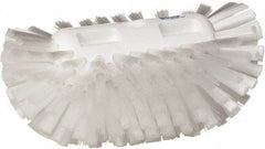 Vikan - 1-1/2" Bristle Length, Polyester Utility Scrub Brush - 5-1/2" Wide Head, 8" OAL, European Threaded Handle, White, Polypropylene Block - Americas Industrial Supply