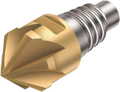 Sandvik Coromant - 316-CM Grade 1030 Carbide Chamfer Milling Tip Insert - TiAlN/TiN Finish, 8 Flutes, 16mm Cutting Diam, 6.5mm Depth of Cut, 18.7mm Extension, 0° Helix - Americas Industrial Supply