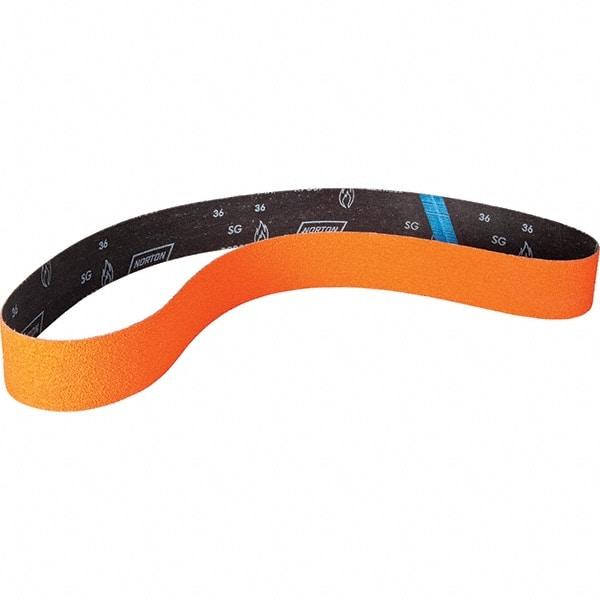 Norton - 2-1/2" Wide x 60" OAL, 50 Grit, Ceramic Abrasive Belt - Ceramic, Coated, Y Weighted Cloth Backing - Americas Industrial Supply