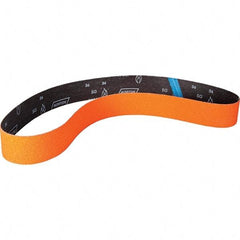 Norton - 2-1/2" Wide x 60" OAL, 50 Grit, Ceramic Abrasive Belt - Ceramic, Coated, Y Weighted Cloth Backing - Americas Industrial Supply
