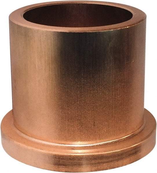 Bunting Bearing - 3/8" Inside x 5/8" Outside Diam, Powdered Metal Flanged Bearing - 7/8" Flange Outside Diam, 1/16" Flange Thickness, 1" OAL - Americas Industrial Supply