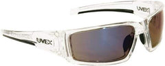 Uvex - Blue Mirror Lenses, Framed Safety Glasses - Scratch Resistant, Size Universal, Wrap Around - Americas Industrial Supply