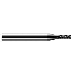 Miniature End Mills - Stub & Standard - 0.1875″ (3/16″) Cutter Diameter × 0.0450″ Radius × 0.6250″ (5/8″) Length of Cut Carbide Corner Radius End Mill, 4 Flutes, Amorphous Diamond Coated