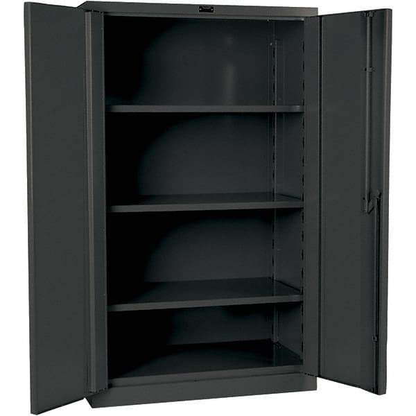 Hallowell - 3 Shelf Locking Storage Cabinet - Steel, 36" Wide x 21" Deep x 60" High, Gray - Americas Industrial Supply