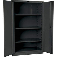 Hallowell - 3 Shelf Locking Storage Cabinet - Steel, 48" Wide x 24" Deep x 60" High, Gray - Americas Industrial Supply