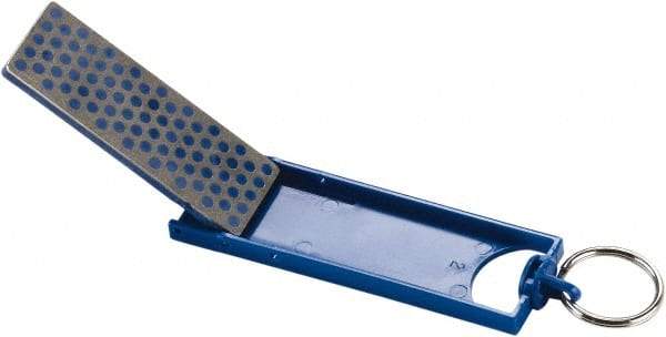 Lenox - 3" OAL Medium Retractable Sharpener Diamond File - 1" Wide x 1/4" Thick, 3 LOC, Blue - Americas Industrial Supply