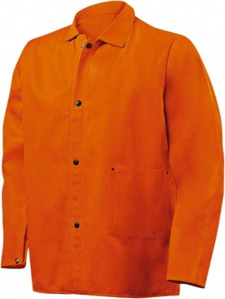 Steiner - Size S Flame Resistant/Retardant Jacket - Orange, Cotton, Snaps Closure - Americas Industrial Supply
