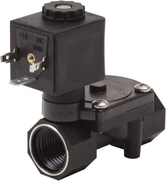 Spartan Scientific - 1/2" NPT Port, 2 Way, 2 Position, Glass Filled Nylon Solenoid Valve - Normally Closed, EPDM Seal - Americas Industrial Supply