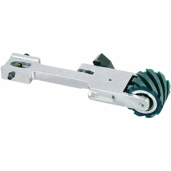 Dynabrade - 1-1/2" Wide Contact Wheel Assembly Arm - 72" Belt Length x 1-1/2" Belt Width, Serrated, Urethane, 70" Contact Wheel Diam - Americas Industrial Supply