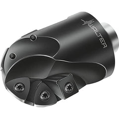 Walter - 50mm Cut Diam, 77mm Max Depth of Cut, 50mm Shank Diam, 117mm OAL, Indexable Ball Nose End Mill - 7,600 Max RPM - Americas Industrial Supply