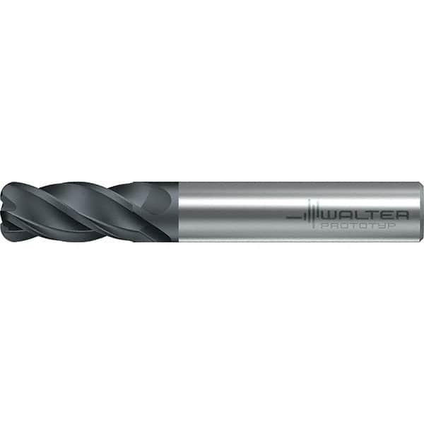 Walter-Prototyp - 12mm, 4 Flute, Solid Carbide, 3mm End Mill - 3.268" OAL, 38° Helix, Right Hand Flute, 26mm LOC, Right Hand Cut - Americas Industrial Supply