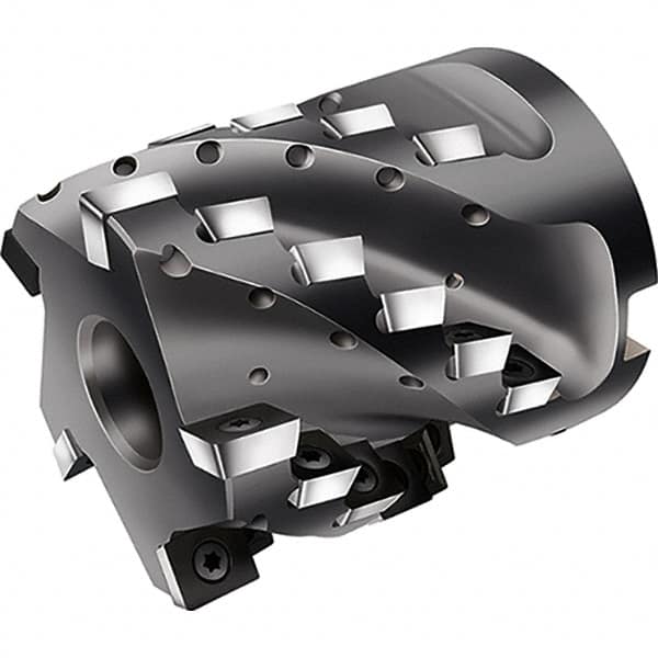 Walter - 5 Inserts, 80mm Cut Diam, 32mm Arbor Diam, Indexable Square-Shoulder Face Mill - 0° Lead Angle, 95mm High, Through Coolant, Series F2338F-B1 - Americas Industrial Supply