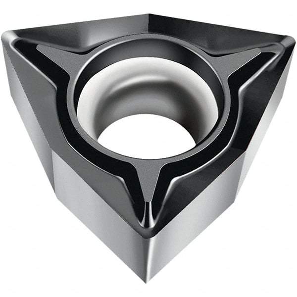 Walter - WCGT FM2 Grade WSM21 Turning Insert - TiAlN Finish, 80° Trigon, 6.35mm Inscr Circle, 2.38mm Thick, 0.4mm Corner Radius - Americas Industrial Supply