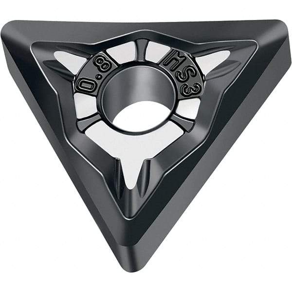 Walter - TNMG MS3 Grade WSM01 Turning Insert - TiAlN+Al2O3+(ZrN) Finish, 60° Triangle, 9.53mm Inscr Circle, 4.76mm Thick, 0.8mm Corner Radius - Americas Industrial Supply