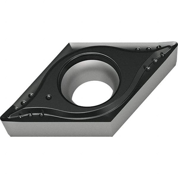 Walter - DPGT MM4 Grade WSM01 Turning Insert - TiAlN+Al2O3+(ZrN) Finish, 55° Rhombic, 9.53mm Inscr Circle, 3.97mm Thick, 0.8mm Corner Radius - Americas Industrial Supply