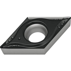 Walter - DPGT MM4 Grade WSM01 Turning Insert - TiAlN+Al2O3+(ZrN) Finish, 55° Rhombic, 9.53mm Inscr Circle, 3.97mm Thick, 0.8mm Corner Radius - Americas Industrial Supply