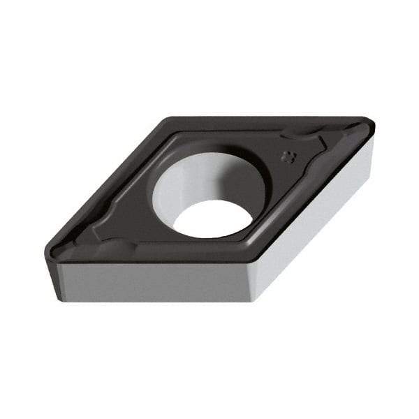 Walter - DCMT PF Grade WPP20S Turning Insert - TiCN+Al2O3+(TiCN) Finish, 55° Rhombic, 9.53mm Inscr Circle, 3.97mm Thick, 0.4mm Corner Radius - Americas Industrial Supply