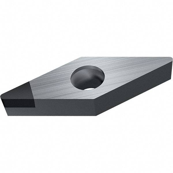 Walter - VCGW FS-1 Grade WDN10 Turning Insert - Polycrystaline Diamond Finish, 35° Rhombic, 6.35mm Inscr Circle, 3.18mm Thick, 0.4mm Corner Radius - Americas Industrial Supply
