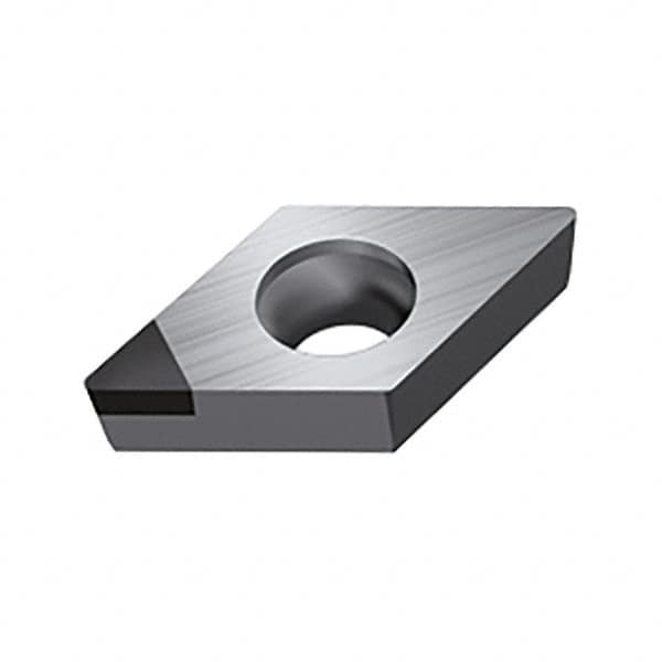 Walter - DCGW FS-1 Grade WDN10 Turning Insert - Polycrystaline Diamond Finish, 55° Rhombic, 6.35mm Inscr Circle, 2.38mm Thick, 0.2mm Corner Radius - Americas Industrial Supply