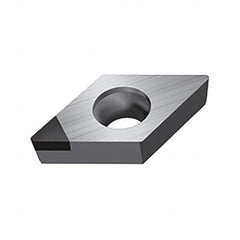 Walter - DCGW FS-1 Grade WDN10 Turning Insert - Polycrystaline Diamond Finish, 55° Rhombic, 6.35mm Inscr Circle, 2.38mm Thick, 0.2mm Corner Radius - Americas Industrial Supply