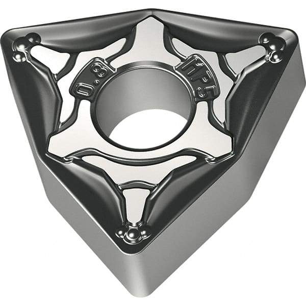 Walter - WNMG MP5 Grade WPP05S Turning Insert - TiCN+Al2O3+(TiCN) Finish, 80° Trigon, 9.53mm Inscr Circle, 4.76mm Thick, 0.8mm Corner Radius - Americas Industrial Supply
