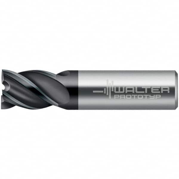 Walter-Prototyp - 3mm, 4mm LOC, 6mm Shank Diam, 39mm OAL, 4 Flute, Solid Carbide Square End Mill - TiAlN Finish, 45° Helix, Right Hand Cut, Right Hand Flute, Series MC321-A-4-S - Americas Industrial Supply